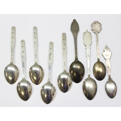 1059 - 8 assorted continental silver spoons, all approx 800 silver, approx 65.51g gross