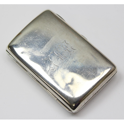 1075 - An early 20th century silver cigarette case, Birmingham 1893 by Colen Hewer Cheshire, approx 61.23g ... 