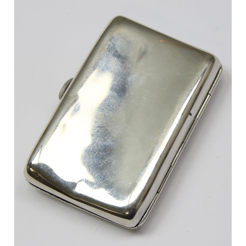 1075 - An early 20th century silver cigarette case, Birmingham 1893 by Colen Hewer Cheshire, approx 61.23g ... 