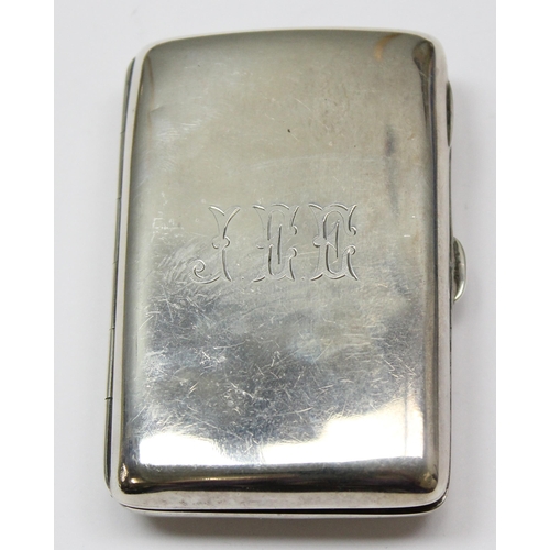 1075 - An early 20th century silver cigarette case, Birmingham 1893 by Colen Hewer Cheshire, approx 61.23g ... 