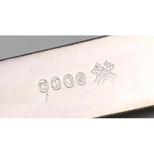 1079 - A set of 12 silver handled knives and a silver handled cake slice