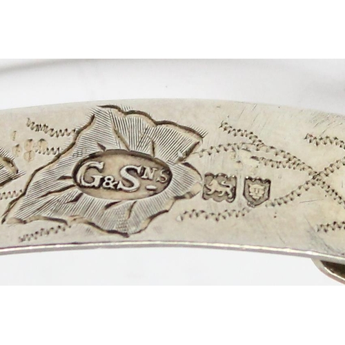 1166 - An unusual antique silver cuff bangle, hallmarked for London 1913 by Goodfellow & Sons, approx 22.41... 