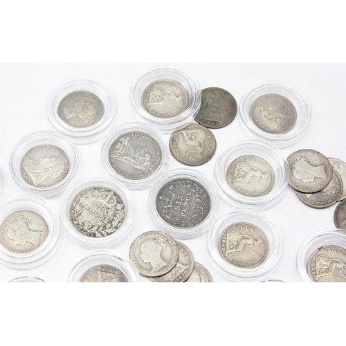 1293 - 27 assorted silver 4d (groat) coins, 2 Willian IV & 25 Queen Victoria, mixed dates and 8 full silver... 