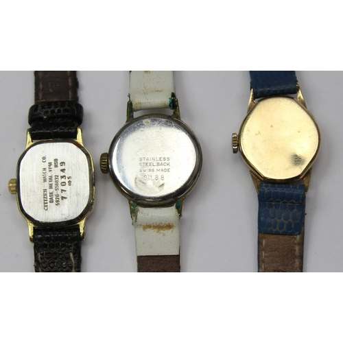 1323 - A 9ct gold cased Rotary watch, marked for London 1971 & 3 other vintage ladies watches