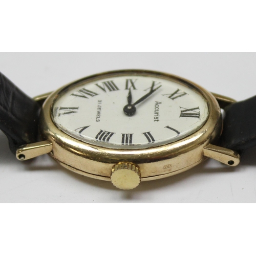 1326 - An Accurist 9ct gold cased ladies watch, case marked for Edinburgh 1967, approx 12.48g gross inc str... 