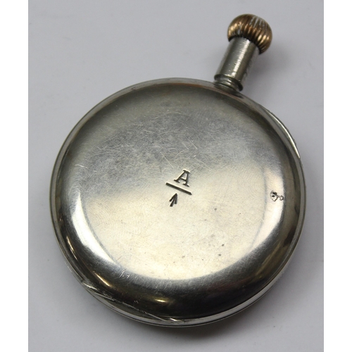 1456 - A Royal flying Corps Mark 4A Pocket watch the black dial signed for retailer H Williamson, with Arab... 