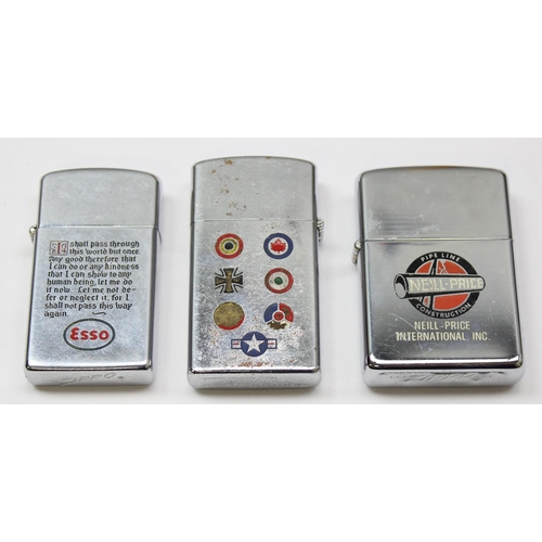 1643 - 3 interesting vintage lighters to inc a Penguin Lockheed F-104 jet lighter, a Zippo Neil Price Pipel... 