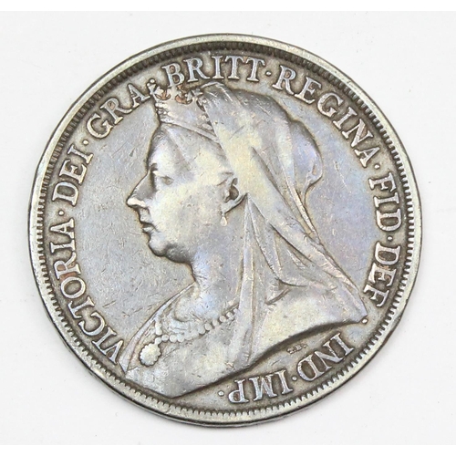 1295 - Queen Victoria 1893 silver crown coin