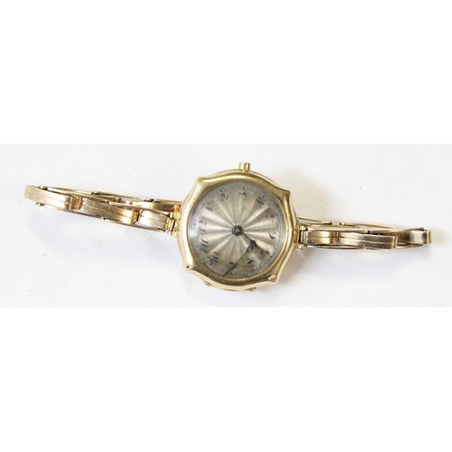 1327 - A 9ct gold cased Rolex wristwatch with an expanding 9ct gold strap, case import marked for London 19... 