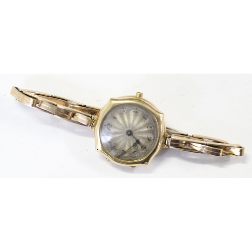 1327 - A 9ct gold cased Rolex wristwatch with an expanding 9ct gold strap, case import marked for London 19... 