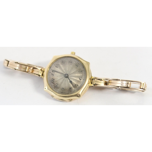 1327 - A 9ct gold cased Rolex wristwatch with an expanding 9ct gold strap, case import marked for London 19... 