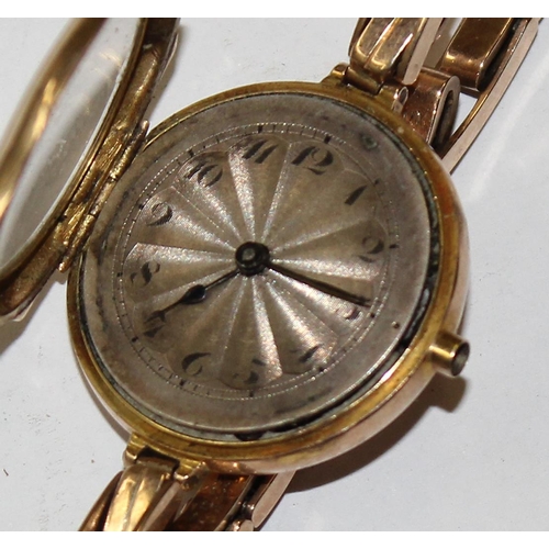 1327 - A 9ct gold cased Rolex wristwatch with an expanding 9ct gold strap, case import marked for London 19... 