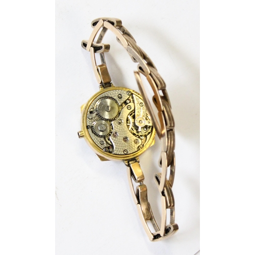 1327 - A 9ct gold cased Rolex wristwatch with an expanding 9ct gold strap, case import marked for London 19... 