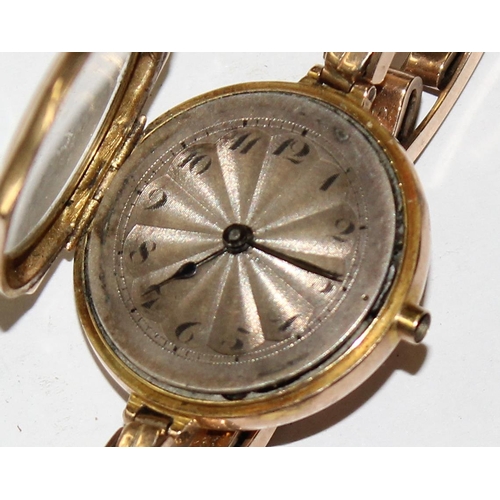 1327 - A 9ct gold cased Rolex wristwatch with an expanding 9ct gold strap, case import marked for London 19... 