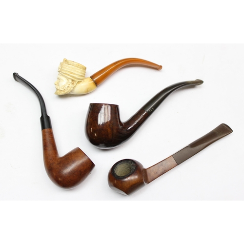 1662 - 4 vintage smoking pipes to inc a carved Meerschaum example, Cool & Sweet & Oxford