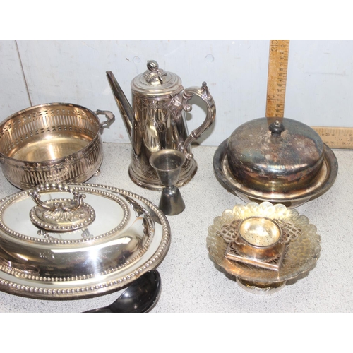 1076 - A large qty of assorted antique and later silver plated items to inc 2 entree dishes, approx 7.5kg g... 