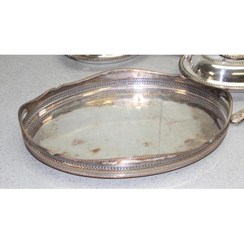 1076 - A large qty of assorted antique and later silver plated items to inc 2 entree dishes, approx 7.5kg g... 