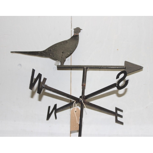 343 - Wrought iron pheasant weather vane