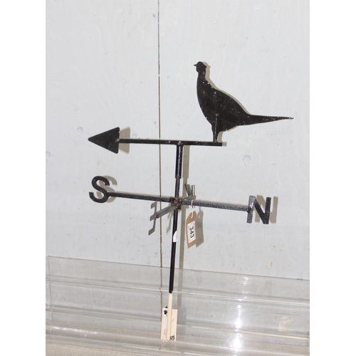 343 - Wrought iron pheasant weather vane