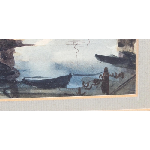 458 - Florence Quinlan (Irish, 20th Century) Trawlers Portvogie, County Down, watercolour, and a further w... 