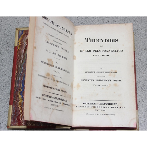 548 - 2 antique Greek language books Thucydides by Poppo Vol II 1847 &  1874 by Arnold Vol 3 only