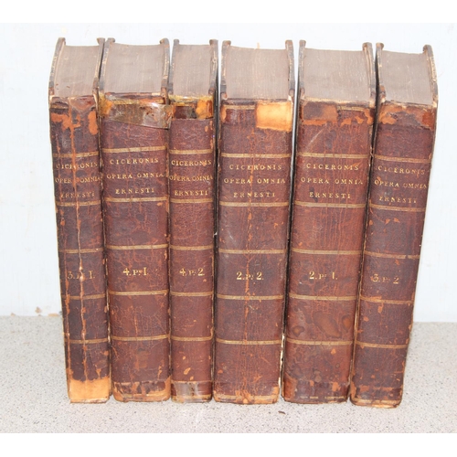 552 - M. Tullii Ciceronis Opera Omnia by Jo. Augusti Ernesti, 6 half leather bound volumes published c.182... 