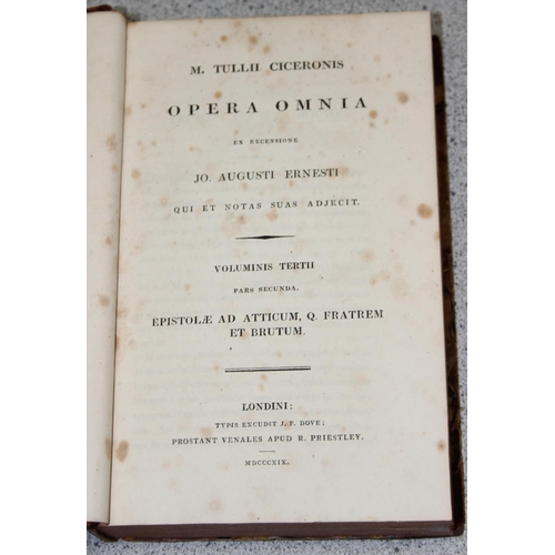 552 - M. Tullii Ciceronis Opera Omnia by Jo. Augusti Ernesti, 6 half leather bound volumes published c.182... 