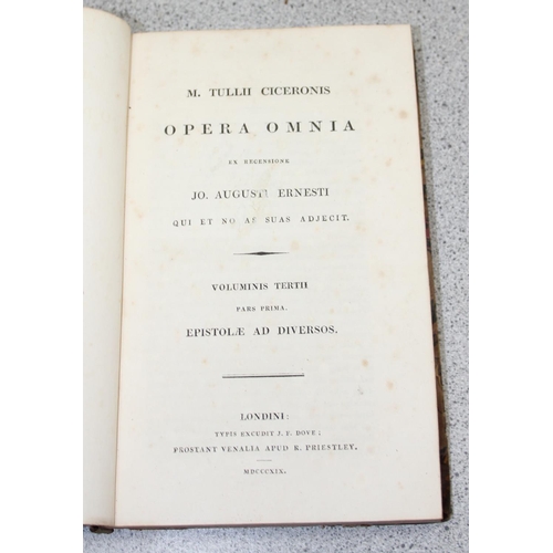 552 - M. Tullii Ciceronis Opera Omnia by Jo. Augusti Ernesti, 6 half leather bound volumes published c.182... 