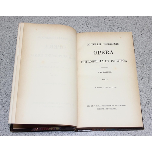 553 - M. Tullii Ciceronis Opera Quae Supersunt Omnia by J.G. Baiter & C.L. Kayser, 11 volumes in 9 half le... 