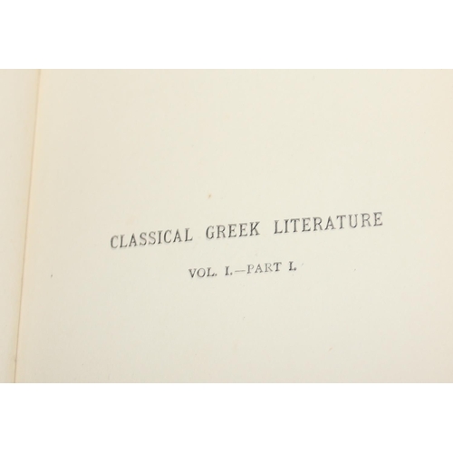 555 - Classical Greek Literature by Rev J.P. Mahaffy, 2 volumes published by Macmillan & Co 1895, in fine ... 