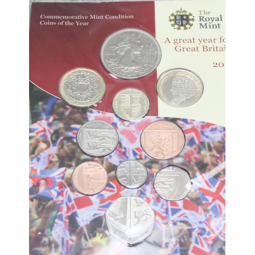 1298 - A Royal Mint 2012 Coin of the Year set & 2 2012 commemorative £5 coins