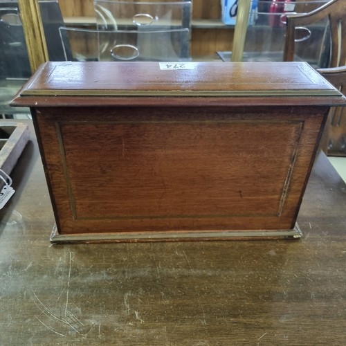 274 - Vintage dome fronted mahogany tambour waterfall writing box