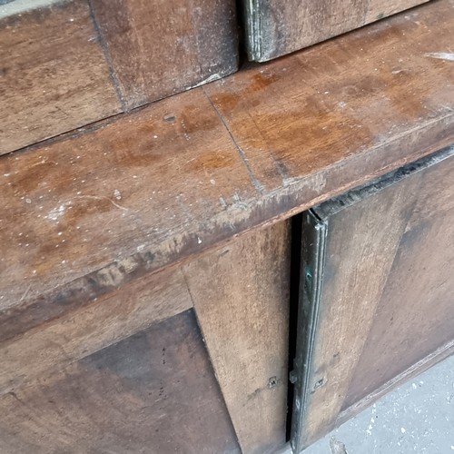 109 - A large 19th century mahogany glazed bookcase with cupboard base, approx 220cm tall x 158cm wide