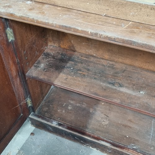 109 - A large 19th century mahogany glazed bookcase with cupboard base, approx 220cm tall x 158cm wide