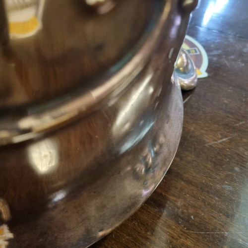 272 - An impressive Art Nouveau period copper coal bucket with embossed motifs, approx 35cm in diameter