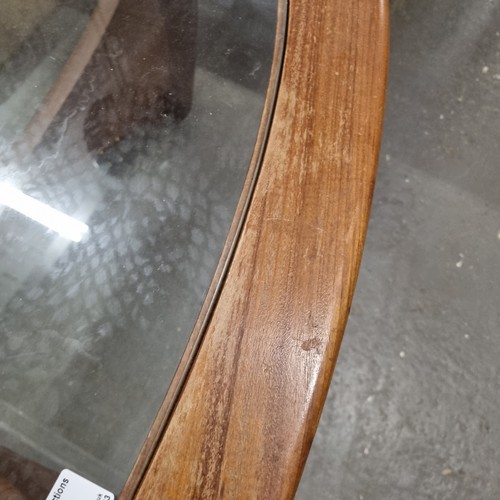 29 - A retro G-Plan Astro teak coffee table with glass inset top, approx 123cm wide x 66cm deep x 41cm ta... 