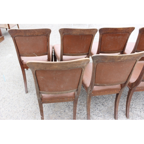 25 - A set of 10 Victorian mahogany and studded brown leather dining chairs with deep rail, possibly Scot... 