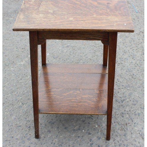 43 - A small Arts & Crafts period oak side table, approx 46cm wide x 74cm tall