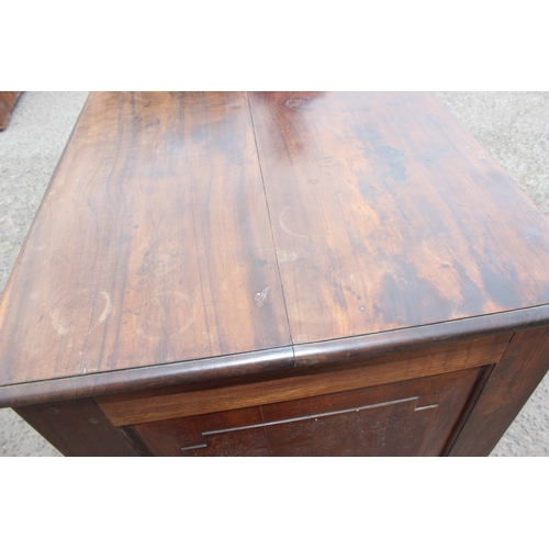 35 - A 19th century mahogany sideboard with 2 drawers over 2 cupboards and brass fittings, approx 126cm w... 