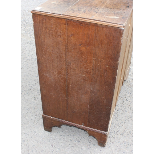 18 - A Georgian 2 over 3 oak chest of drawers with brass handles, approx 96cm wide x 94cm tall x 68cm dee... 