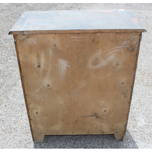 20 - An early 20th century Arts & Crafts period painted pine 2 door cabinet decorated with hand painted d... 