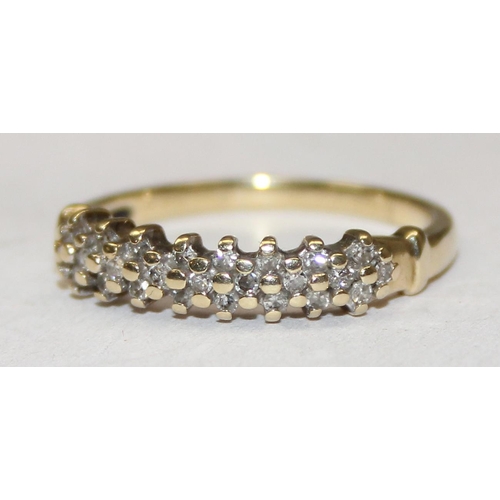 1120 - 9ct gold diamond studded ring, approx weight 1.84g gross