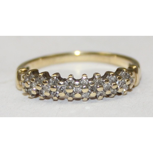 1120 - 9ct gold diamond studded ring, approx weight 1.84g gross