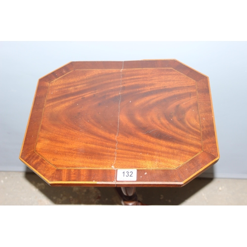 132 - Antique mahogany wine table, approx 43cm x 67cm x 35cm