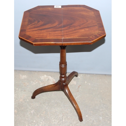 132 - Antique mahogany wine table, approx 43cm x 67cm x 35cm