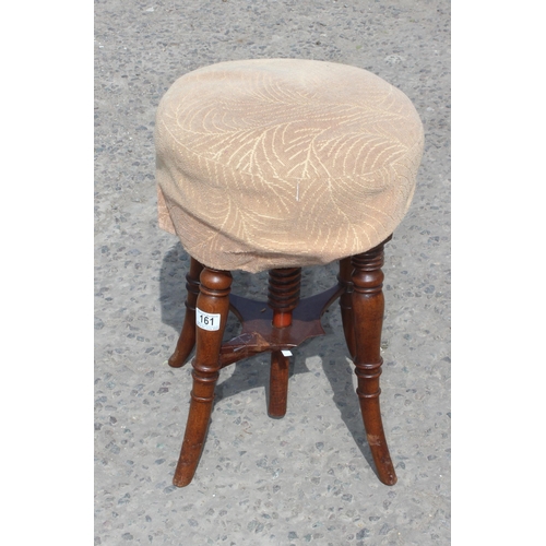 161A - Mahogany rise and fall piano stool (a/f)