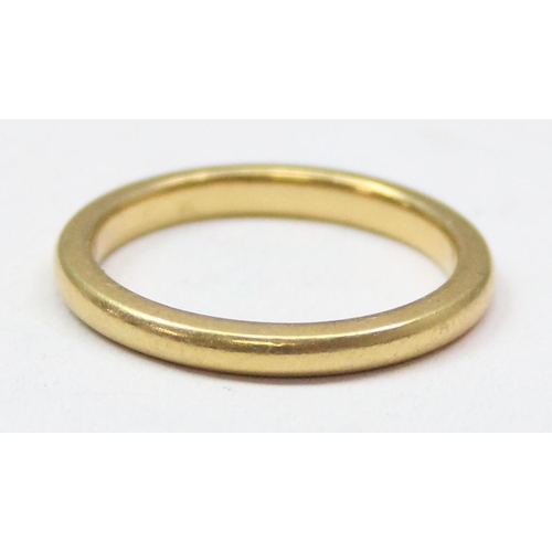 1100 - 22ct gold wedding band ring, Birmingham 1899, approx size N, approx 4.42g gross