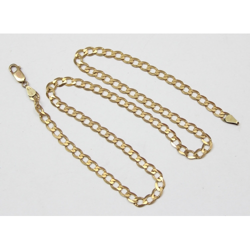 1112 - 9ct gold kerb link necklace, import marked for Sheffield 1995, approx 26cm long, approx 14.26g gross