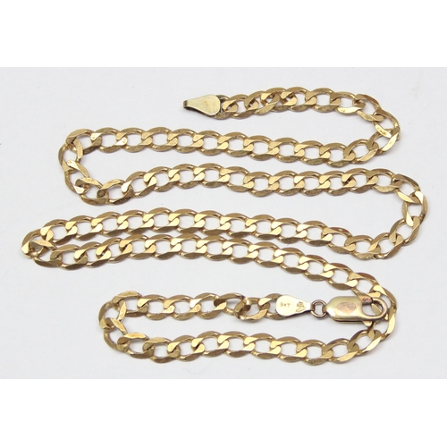 1112 - 9ct gold kerb link necklace, import marked for Sheffield 1995, approx 26cm long, approx 14.26g gross