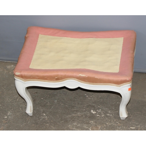 127 - 2 vintage footstools, 1 French style and 1 kidney shaped